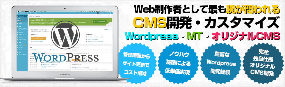 CMS（Wordpress・MT・オリジナルCMS）開発・カスタマイズ